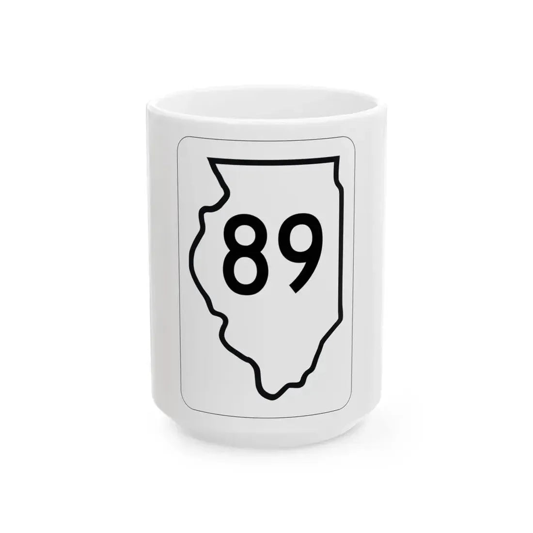 Illinois 89 1950 (Illinois) (Road Sign) White Coffee Mug 15oz - Go Mug Yourself