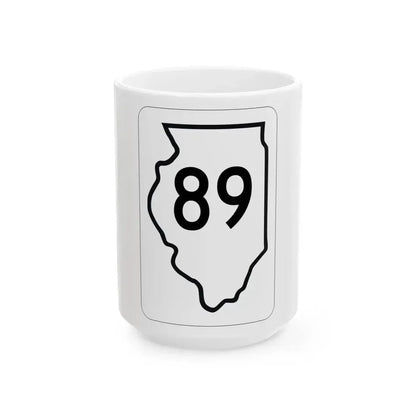 Illinois 89 1950 (Illinois) (Road Sign) White Coffee Mug 15oz - Go Mug Yourself