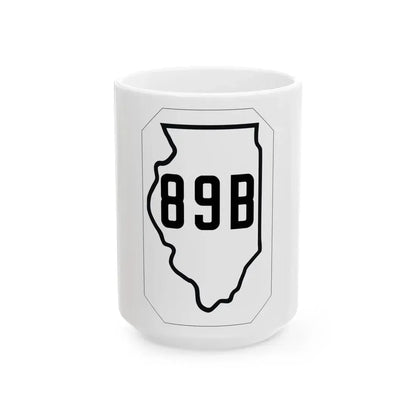 Illinois 89B 1926 (Illinois) (Road Sign) White Coffee Mug 15oz - Go Mug Yourself