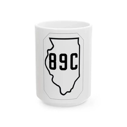 Illinois 89C 1926 (Illinois) (Road Sign) White Coffee Mug 15oz - Go Mug Yourself