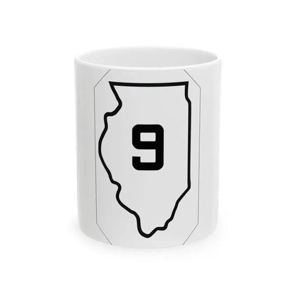 Illinois 9 1926 (Illinois) (Road Sign) White Coffee Mug 11oz - Go Mug Yourself