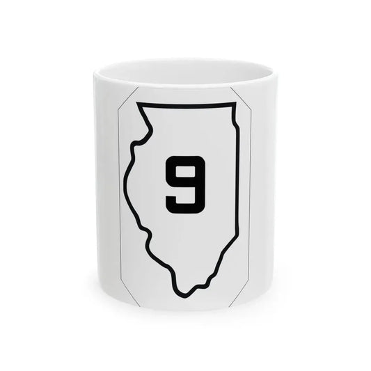 Illinois 9 1926 (Illinois) (Road Sign) White Coffee Mug 11oz - Go Mug Yourself
