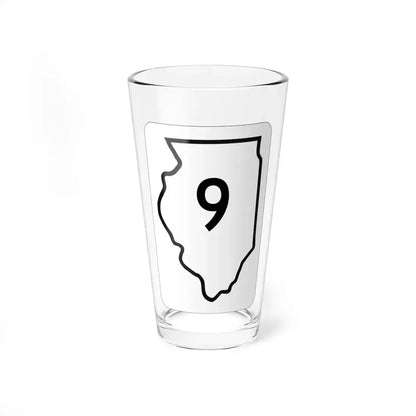 Illinois 9 1950 (Illinois) (Road Sign) Pint Glass 16oz 16oz - Go Mug Yourself