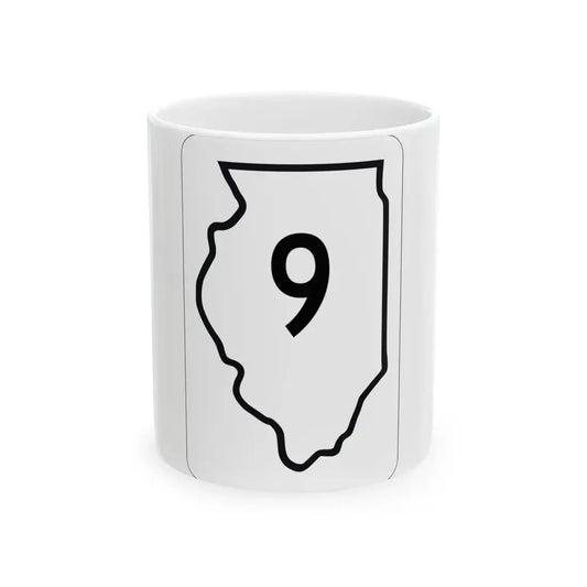 Illinois 9 1950 (Illinois) (Road Sign) White Coffee Mug 11oz - Go Mug Yourself