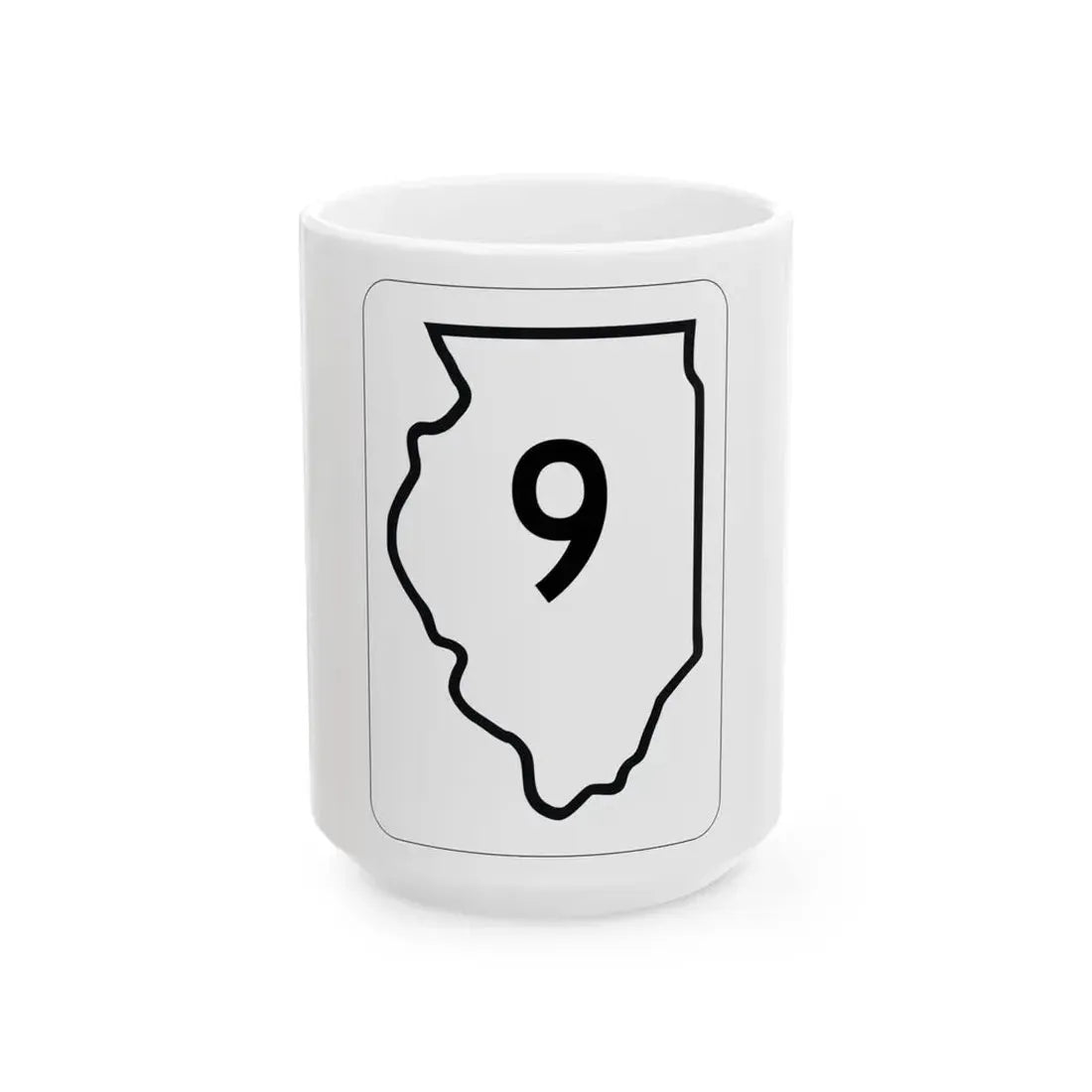 Illinois 9 1950 (Illinois) (Road Sign) White Coffee Mug 15oz - Go Mug Yourself
