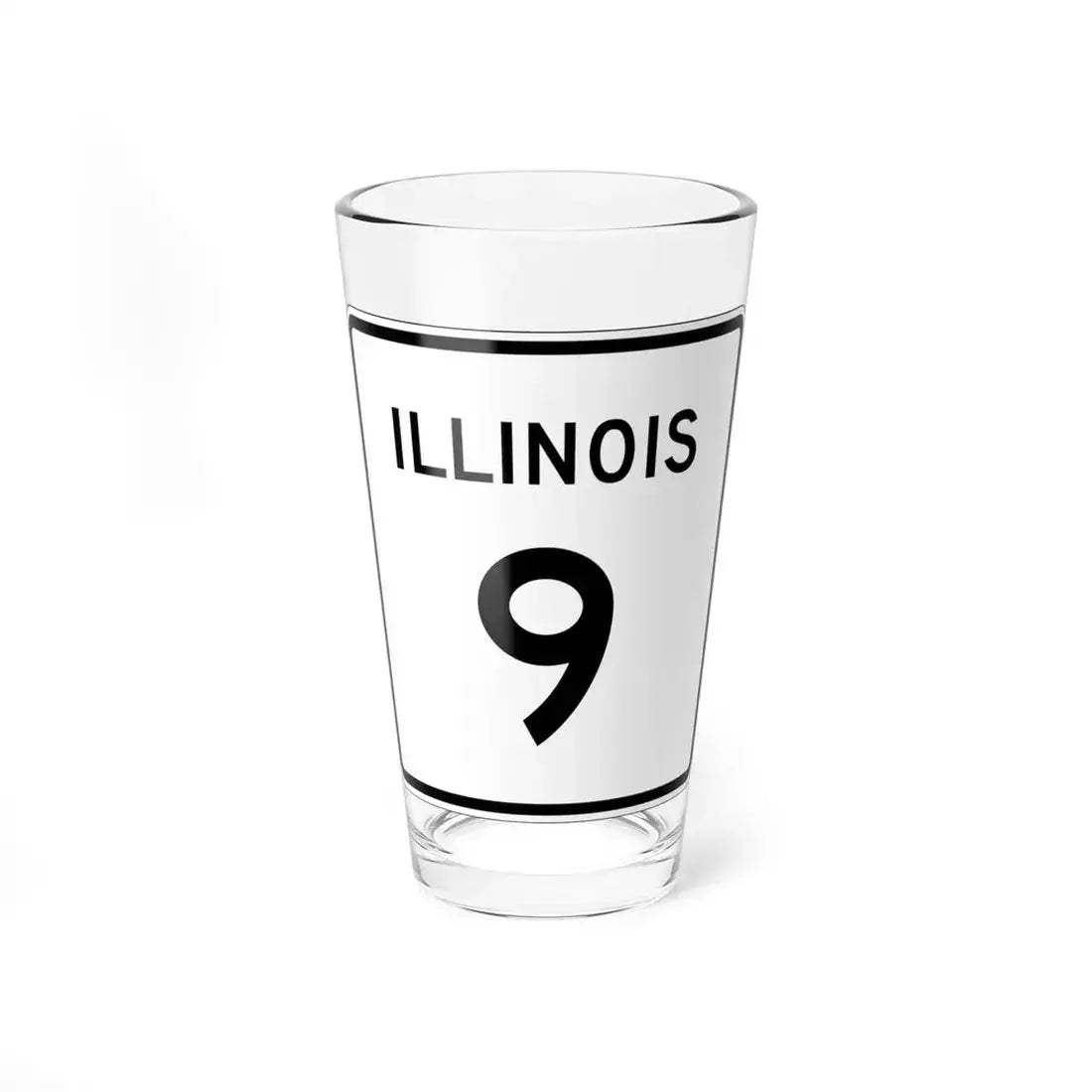 Illinois 9 (Illinois) (Road Sign) Pint Glass 16oz 16oz - Go Mug Yourself