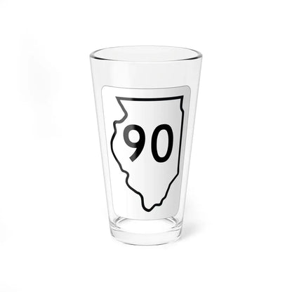 Illinois 90 1950 (Illinois) (Road Sign) Pint Glass 16oz 16oz - Go Mug Yourself