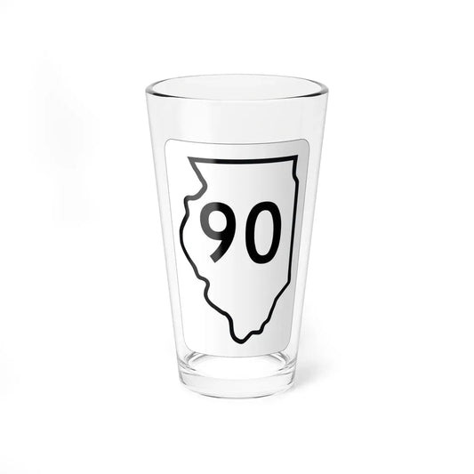 Illinois 90 1950 (Illinois) (Road Sign) Pint Glass 16oz 16oz - Go Mug Yourself