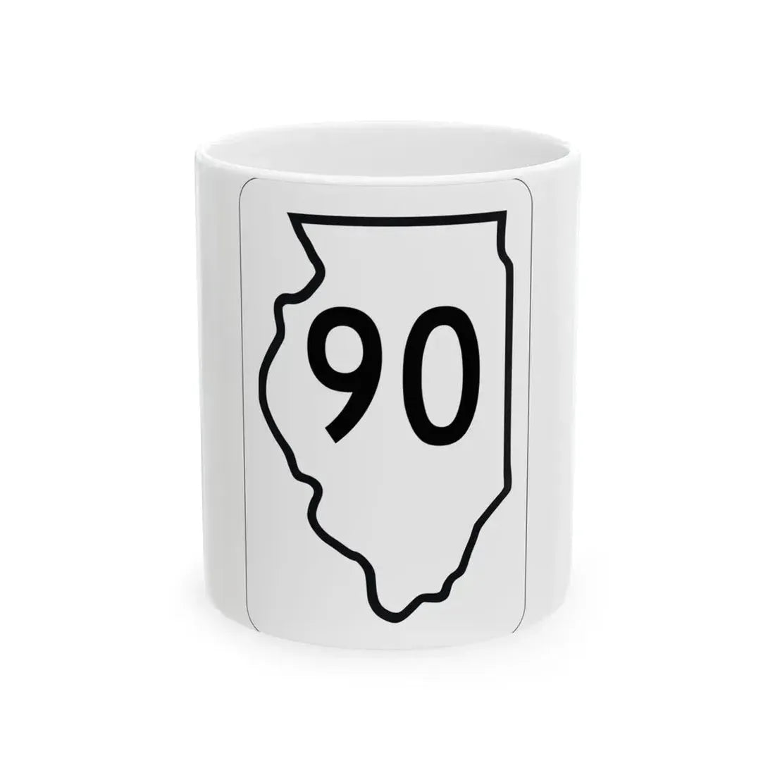 Illinois 90 1950 (Illinois) (Road Sign) White Coffee Mug 11oz - Go Mug Yourself