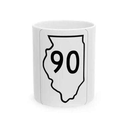 Illinois 90 1950 (Illinois) (Road Sign) White Coffee Mug 11oz - Go Mug Yourself