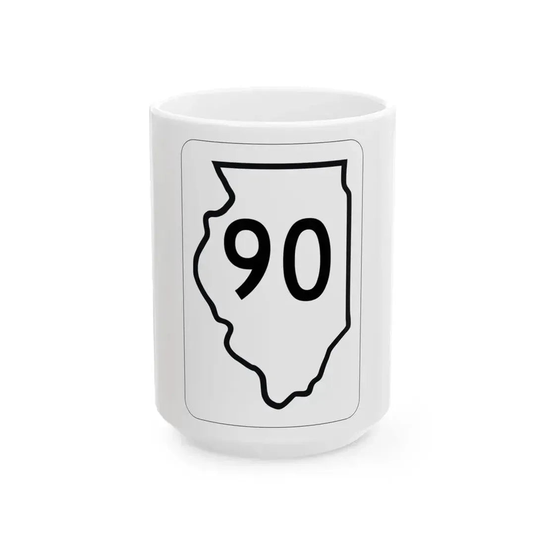 Illinois 90 1950 (Illinois) (Road Sign) White Coffee Mug 15oz - Go Mug Yourself