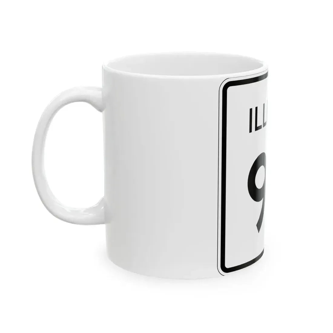 Illinois 90 (Illinois) (Road Sign) White Coffee Mug - Go Mug Yourself
