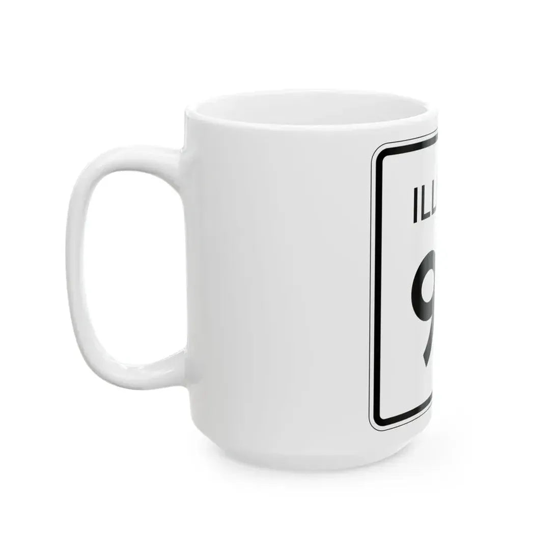 Illinois 90 (Illinois) (Road Sign) White Coffee Mug - Go Mug Yourself