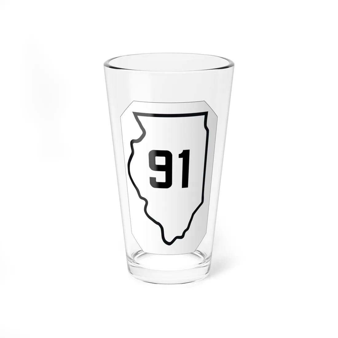 Illinois 91 1926 (Illinois) (Road Sign) Pint Glss 16oz 16oz - Go Mug Yourself
