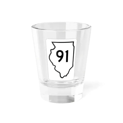 Illinois 91 1950 (Illinois) (Road Sign) Shot Glass 1.5oz 1.5oz - Go Mug Yourself