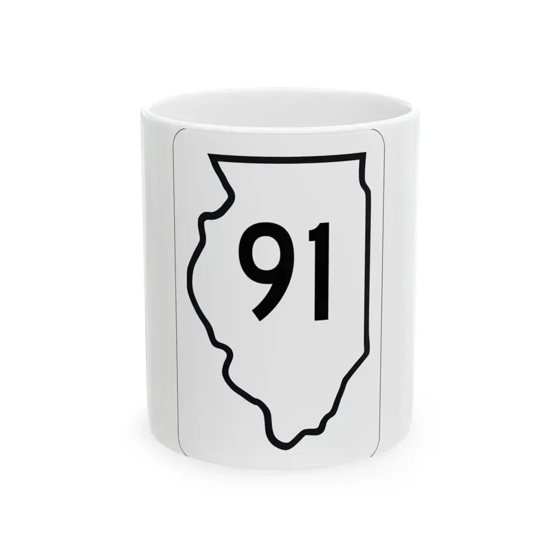 Illinois 91 1950 (Illinois) (Road Sign) White Coffee Mug - Go Mug Yourself