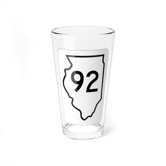 Illinois 92 1950 (Illinois) (Road Sign) Pint Glass 16oz 16oz - Go Mug Yourself