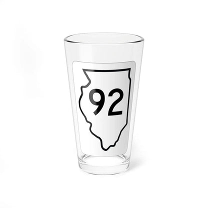 Illinois 92 1950 (Illinois) (Road Sign) Pint Glss 16oz 16oz - Go Mug Yourself
