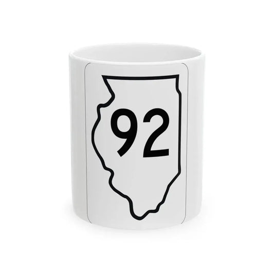 Illinois 92 1950 (Illinois) (Road Sign) White Coffee Mug 11oz - Go Mug Yourself