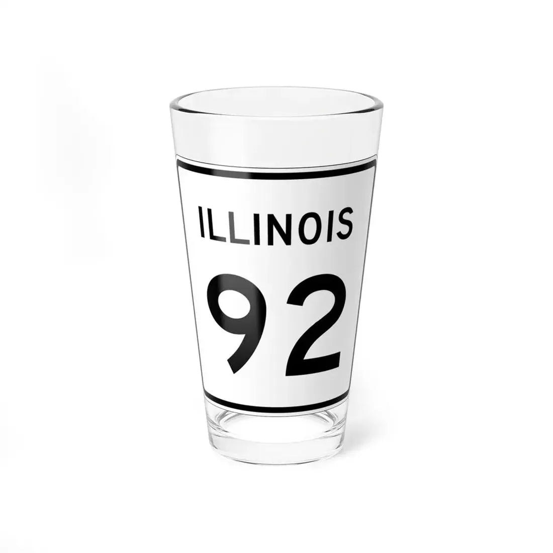 Illinois 92 (Illinois) (Road Sign) Pint Glss 16oz 16oz - Go Mug Yourself