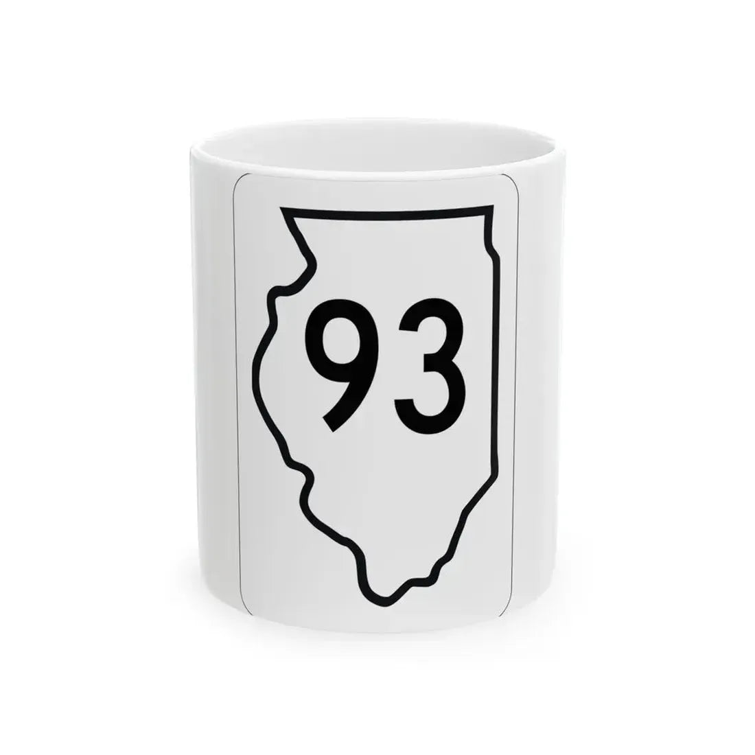 Illinois 93 1950 (Illinois) (Road Sign) White Coffee Mug 11oz - Go Mug Yourself