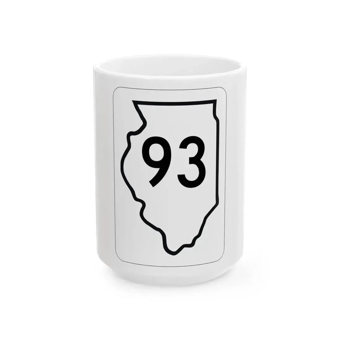 Illinois 93 1950 (Illinois) (Road Sign) White Coffee Mug 15oz - Go Mug Yourself