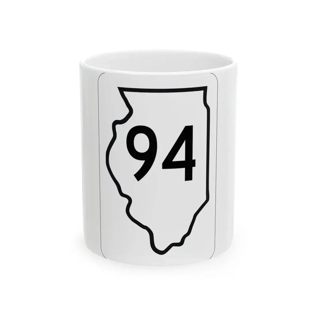 Illinois 94 1950 (Illinois) (Road Sign) White Coffee Mug 11oz - Go Mug Yourself
