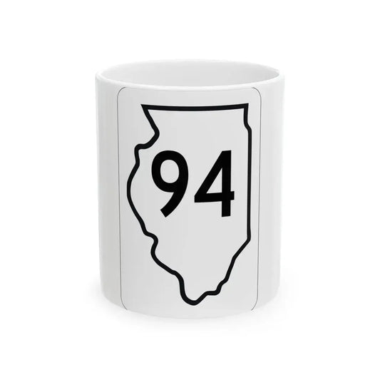 Illinois 94 1950 (Illinois) (Road Sign) White Coffee Mug 11oz - Go Mug Yourself