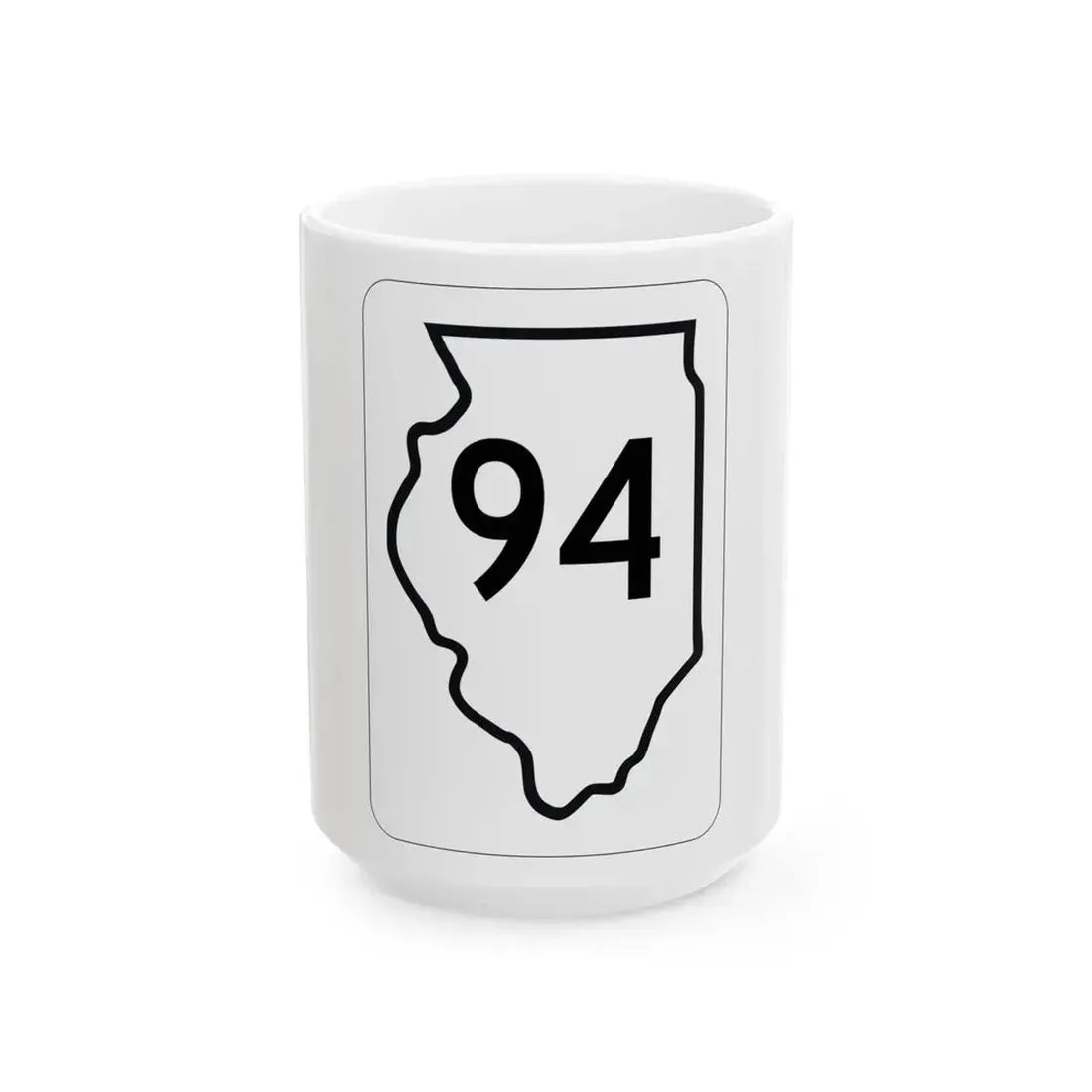 Illinois 94 1950 (Illinois) (Road Sign) White Coffee Mug 15oz - Go Mug Yourself