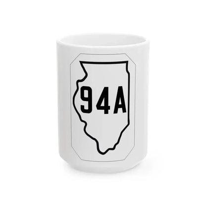 Illinois 94A 1926 (Illinois) (Road Sign) White Coffee Mug 15oz - Go Mug Yourself