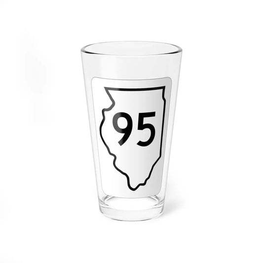Illinois 95 1950 (Illinois) (Road Sign) Pint Glass 16oz 16oz - Go Mug Yourself