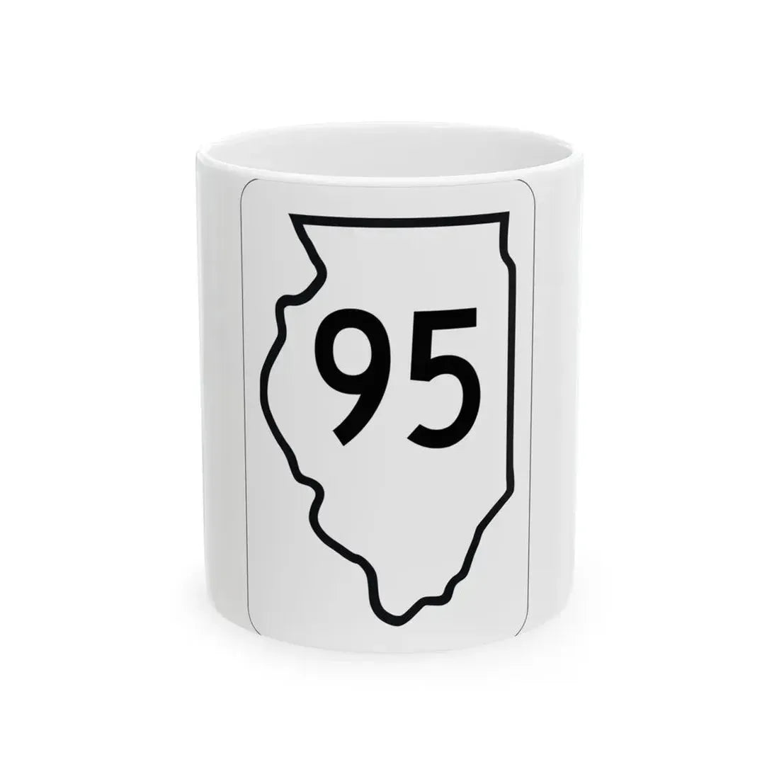 Illinois 95 1950 (Illinois) (Road Sign) White Coffee Mug 11oz - Go Mug Yourself