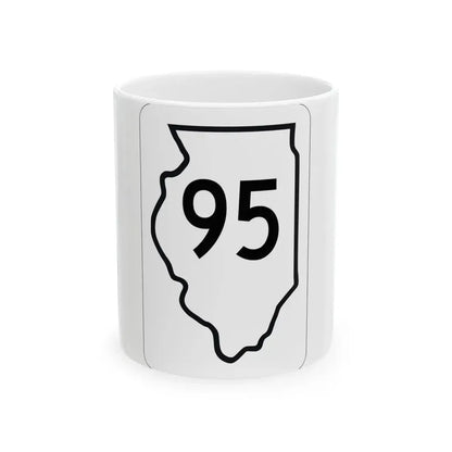 Illinois 95 1950 (Illinois) (Road Sign) White Coffee Mug 11oz - Go Mug Yourself