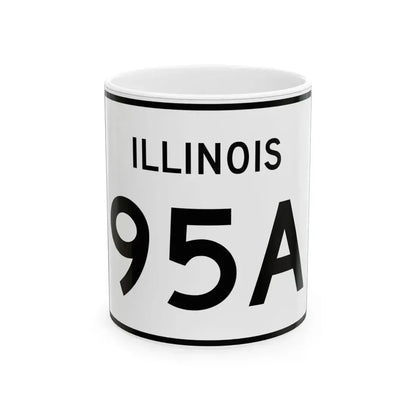 Illinois 95A (Illinois) (Road Sign) White Coffee Mug 11oz - Go Mug Yourself