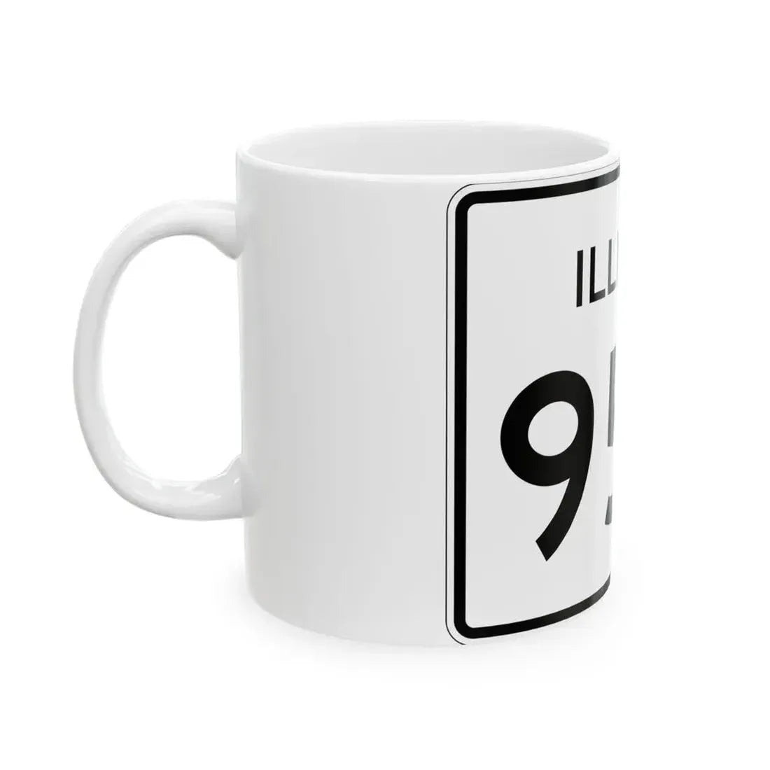 Illinois 95A (Illinois) (Road Sign) White Coffee Mug - Go Mug Yourself