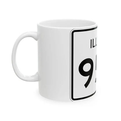Illinois 95A (Illinois) (Road Sign) White Coffee Mug - Go Mug Yourself