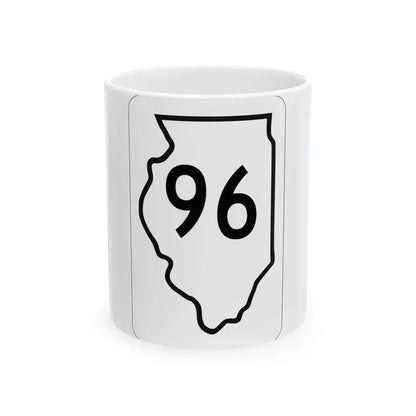 Illinois 96 1950 (Illinois) (Road Sign) White Coffee Mug 11oz - Go Mug Yourself