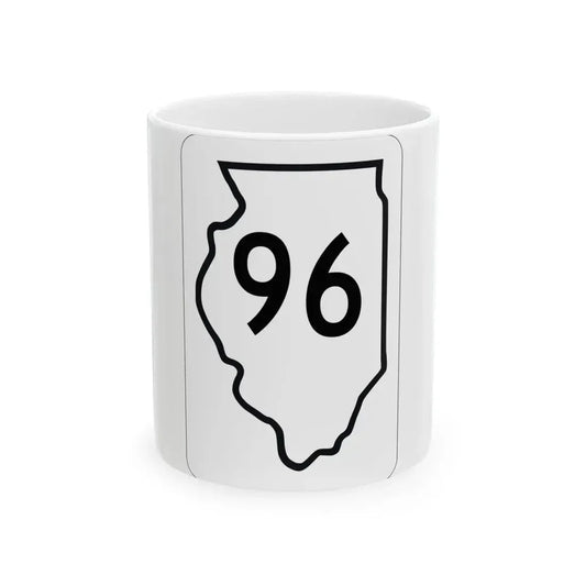 Illinois 96 1950 (Illinois) (Road Sign) White Coffee Mug 11oz - Go Mug Yourself