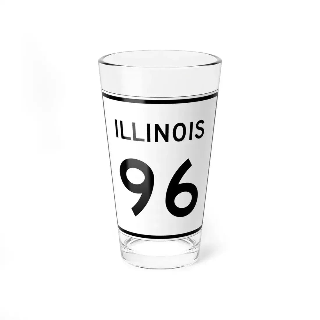 Illinois 96 (Illinois) (Road Sign) Pint Glass 16oz 16oz - Go Mug Yourself