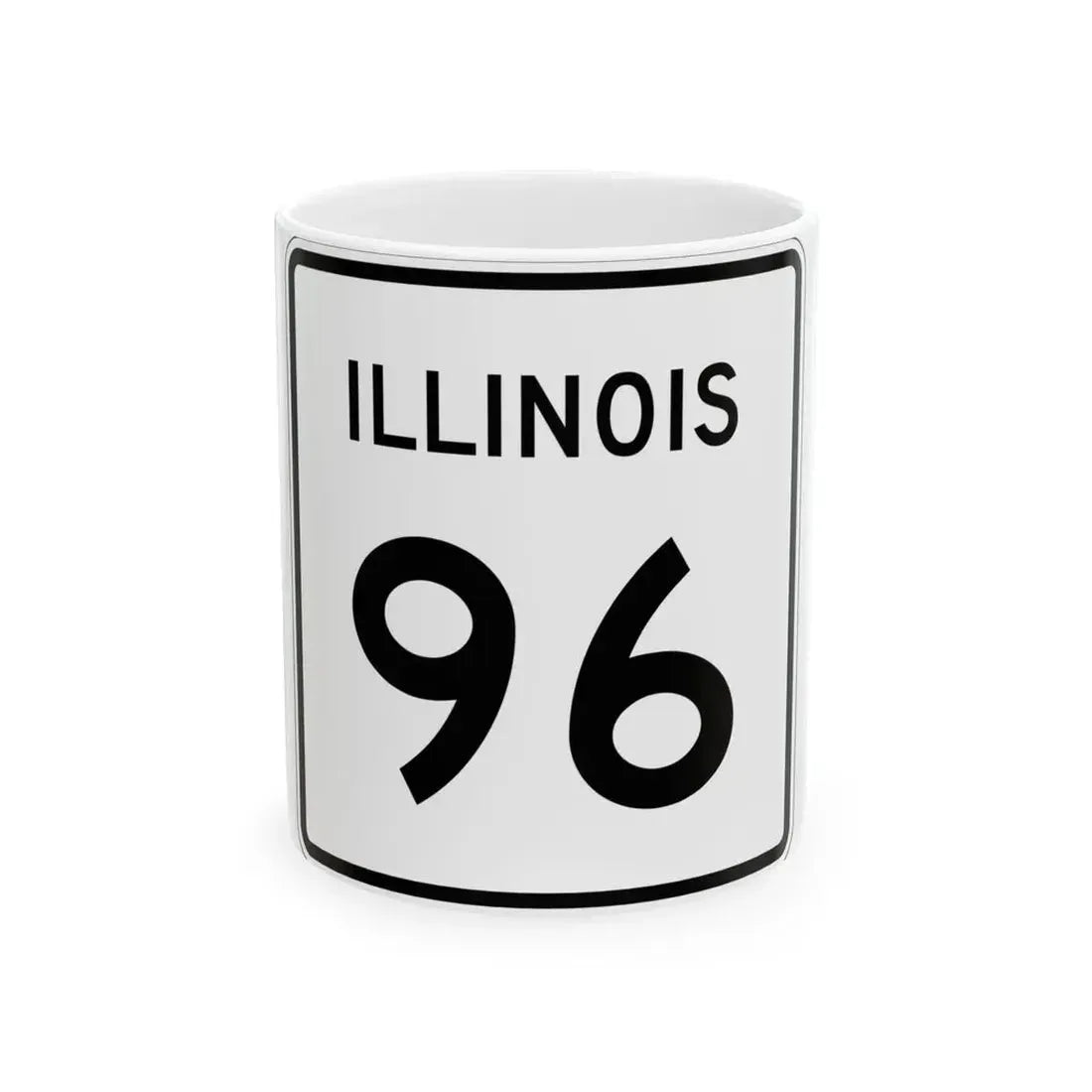 Illinois 96 (Illinois) (Road Sign) White Coffee Mug 11oz - Go Mug Yourself