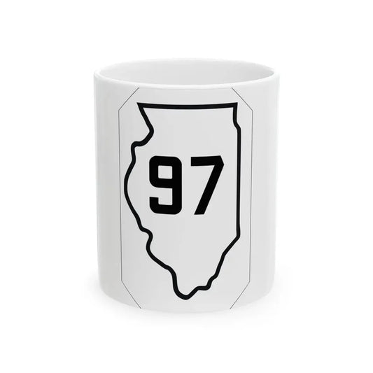 Illinois 97 1926 (Illinois) (Road Sign) White Coffee Mug 11oz - Go Mug Yourself