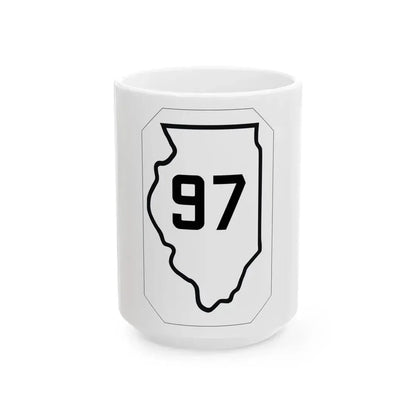 Illinois 97 1926 (Illinois) (Road Sign) White Coffee Mug 15oz - Go Mug Yourself
