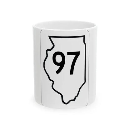 Illinois 97 1950 (Illinois) (Road Sign) White Coffee Mug 11oz - Go Mug Yourself