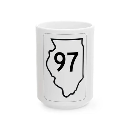 Illinois 97 1950 (Illinois) (Road Sign) White Coffee Mug 15oz - Go Mug Yourself