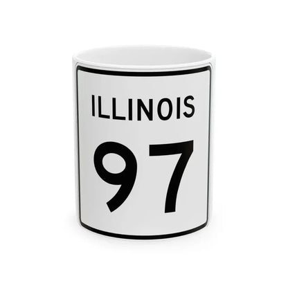 Illinois 97 (Illinois) (Road Sign) White Coffee Mug 11oz - Go Mug Yourself