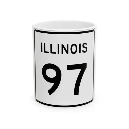 Illinois 97 (Illinois) (Road Sign) White Coffee Mug 11oz - Go Mug Yourself