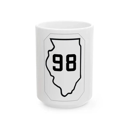 Illinois 98 1926 (Illinois) (Road Sign) White Coffee Mug 15oz - Go Mug Yourself