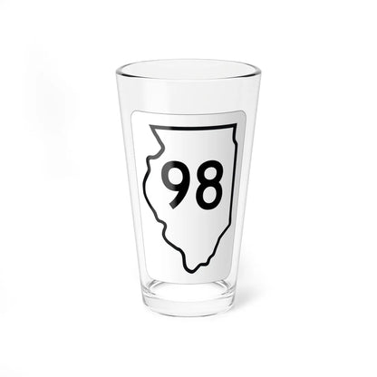 Illinois 98 1950 (Illinois) (Road Sign) Pint Glss 16oz 16oz - Go Mug Yourself