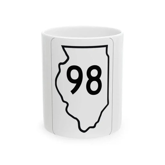 Illinois 98 1950 (Illinois) (Road Sign) White Coffee Mug 11oz - Go Mug Yourself