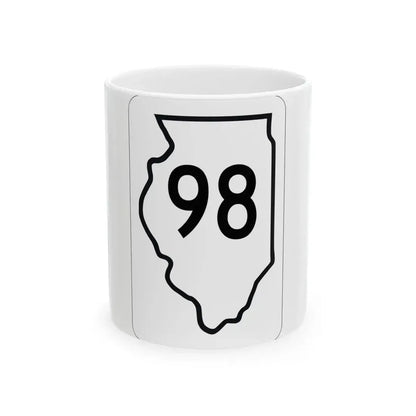 Illinois 98 1950 (Illinois) (Road Sign) White Coffee Mug - Go Mug Yourself